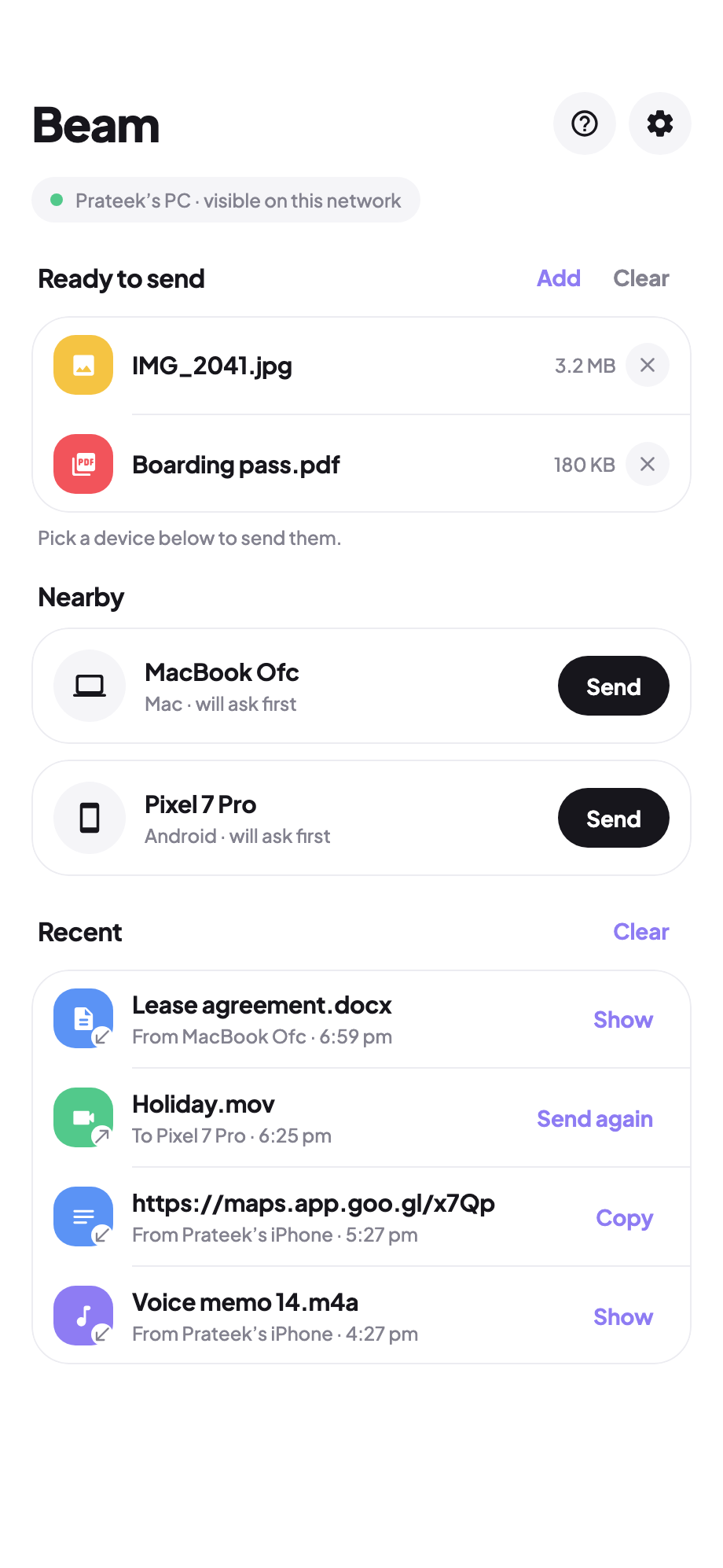 Beam screenshot 1