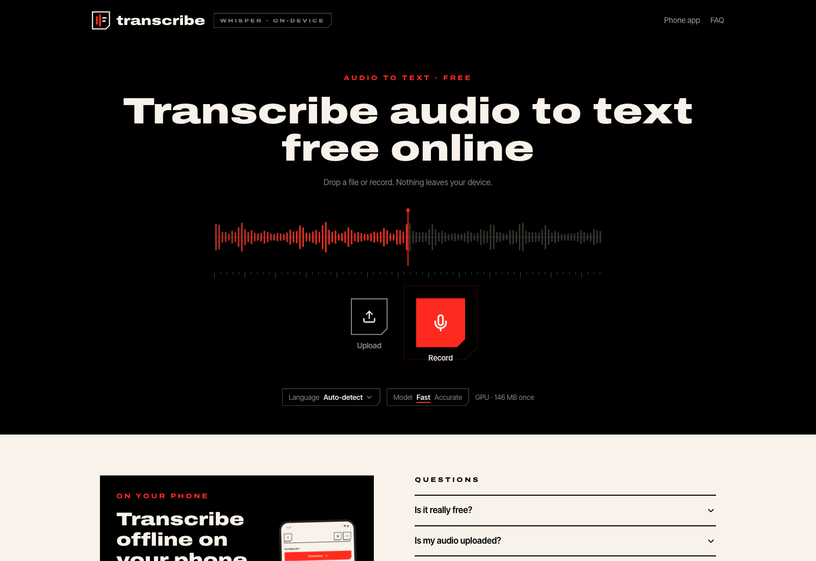 Transcribe screenshot 1